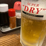 立ち呑み きくのこ - ▶︎生ビール480円税込
            渇いたノドをビールで潤す…
            クア〜堪らんわー(*´Д｀*)
            