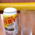 幸楽苑 - 先着の「生ジョッキ缶」☆　(゜o゜;❗確かに「缶を両手で包んだら❗」泡がモクモク(笑)出て来ました❗