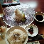 魚ダイニング光 - すずきの洗い、ごはん