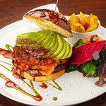 Avocado & chili bean burger