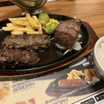 BRONCO BILLY - 超粗挽きビーフハンバーグ（210g）&ウルグアイ産炭焼き超厚切り熟成サーロインステーキ