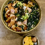 Umaimonto Satonosake Binchoro - 冷やしつゆかつ丼900円中盛り＋100円