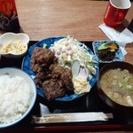 ナカガワ☆スエ食堂 - くじら竜田揚げ定食1400円