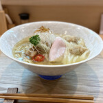 小麦そば 池 - 雲呑塩そば 手揉み麺
