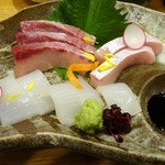 旬味ひげ - 2013.3イカとブリのお造り