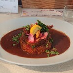 太陽カレー - 賀茂なすと有機野菜のカレー特盛エビフライトッピング
