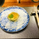 焼肉牛印 - 玉蜀黍(とうもろこし)の冷製フラン　コンソメジュレ