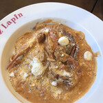 トラットリア シェ ラパン - 渡り蟹のトマトクリームパスタ（モッツァレラチーズのせて）