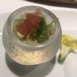 鉄板焼ステーキ Ishida. - 「特撰石垣牛ステーキランチ」(7500円)の前菜