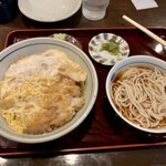 Maru yoshi - ご飯もの各種ミニそば付きですのかつ丼