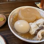 Nomidokoro Miyako - 鶏つくね、大根、牛スジ、玉子