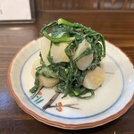 Nomidokoro Miyako - ホタテと春菊辛子酢味噌和え