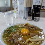 いのたに 本店 - 中華そば肉入中盛　生玉子