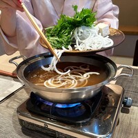 祗園べんがら - 鱧しゃぶにお野菜投入