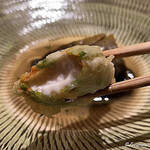 丸新 - 花ズッキーニの中にはとら河豚の白子