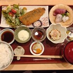 稲荷町髙はし - アジフライ定食（2000円）