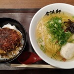 Ouminaga Hama Ramen I Mahamaken - 鶏塩ラーメン+ミニソース鶏カツ丼