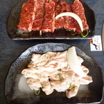 Suzuki - サガリセット800円のお肉＆豚ホルモン（塩）472円