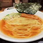 松戸富田麺業 - ラーメン(チャーシュー抜き、海苔トッピング)