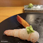 小判寿司 - ボタン海老を塩と山葵で