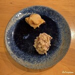 小判寿司 - 海鞘と鮟鱇の肝