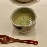 銀座 鮨 佑 - 枝豆茶碗蒸し