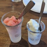 ピッツェリア ヒナハル - スイカとミルクのグラニータ　濃厚なピッツアの後に最適かと。