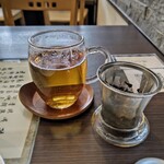 中国旬菜 茶馬燕 - 蓋を受け皿にして茶漉しを置きます！