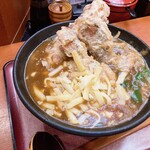 Sankau Don Han Ge Shou - 鶏天ちくわ天カレーうどんにチーズをトッピング