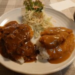 レストラン ナカタ - ハーフ＆ハーフ(ポークカレー、3倍ちょっと辛い)