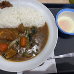 マイカリー食堂 - 彩り野菜カレー650円→クーポン600円、T.P半熟玉子80円