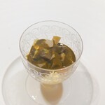 TATSUMI - あわびの肝フラン、青柚子