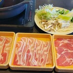 Shabuyou - 豚3皿+お野菜食べ放題セット