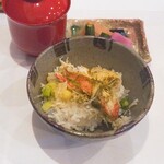 うぶか - 北海ずわい蟹、アスパラガスご飯