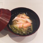 うぶか - 紅ずわい蟹、冥加、ジュンサイ、青柚子のお椀