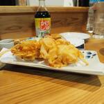 卓 - 小エビと新玉ネギのかき揚げその１