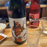 北新地ここの - 通称　ドメーヌ貴 エヴァンゲリオンバージョン。 弍号機だ！ 去年の夏に宇部市だけで限定発売されたこのラベル、何故かこの大阪の店で一年後に飲んでいる不思議。。