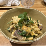 北新地ここの - おばんざいパート2 牛カルビの卵和え。あー、美味しい。