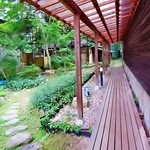 彩つむぎ - 露天風呂への通路