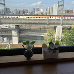 カフェ ノースライト - 窓から新幹線