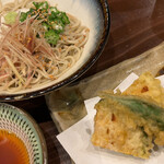 Soba Ozaki - おくら とろろ みょうが蕎麦と天ぷら