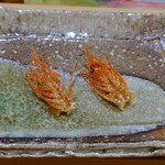天ぷら とばり - 海老の頭