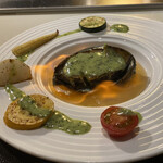 神戸牛 個室 ステーキ 吉祥 - アワビの鉄板焼き