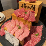 神田焼肉 俺の肉 - デラックス盛り、アップ。特にシャトーブリアンが美味しい