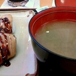 沼津魚がし鮨 - 富士山セットの一本あなごと磯汁