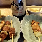 のんき - 鳥せせりと瓶ビール