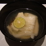 ぎんざ 一二岐 - すずき焼霜とそうめんの鱧出汁すまし仕立て