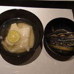 ぎんざ 一二岐 - すずき焼霜とそうめんの鱧出汁すまし仕立て