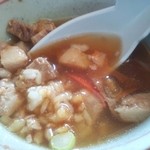 麺屋 ようすけ - チャーシュー丼にスープを入れて雑炊風に