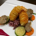 デザミ - カリカリじゃがいもで巻いた赤座海老　ビーツソース（2,600円）